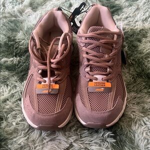 Genuine Leather Women's Sneakers - Brown